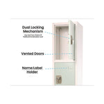Steel Storage Locker, 4 Compartment, 12 x 12 x 72, Misty Green