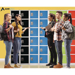 Steel Storage Locker, 6 Compartment, 12 x 12 x 72, Blue