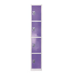 Steel Storage Locker, 4 Compartment, 12 x 12 x 72, Purple