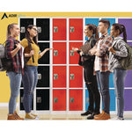 Steel Storage Locker, 4 Compartment, 12 x 12 x 72, Red