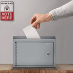 Medium Size Steel Multi-Purpose Secure Drop Box, 9.8 x 3.4 x 7.5, Gray