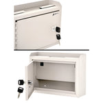 Medium Size Steel Multi-Purpose Secure Drop Box, 9.8 x 3.4 x 7.5, White