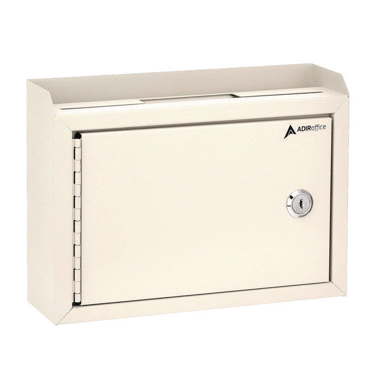 Medium Size Steel Multi-Purpose Secure Drop Box, 9.8 x 3.4 x 7.5, White