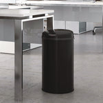 Sensor Trash Can, 8 gal, Plastic/Stainless Steel, Black