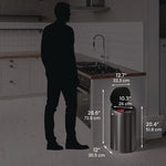 Sensor Trash Can, 8 gal, Plastic/Stainless Steel, Black