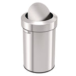 Swing Top Trash Can, 17 gal, Stainless Steel, Silver