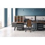 Wooden 27 Compartment Literature Organizer, 27 Sections, Letter Size, 31.49 x 11.81 x 21.65, Medium Oak