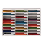 Wooden 27 Compartment Literature Organizer, 27 Sections, Letter Size, 31.49 x 11.81 x 21.65, White