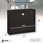 Large Size Steel Multi-Purpose Secure Drop Box, 12 x 3 x 10, Black