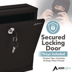 Large Size Steel Multi-Purpose Secure Drop Box, 12 x 3 x 10, Black