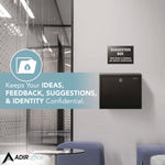 Large Size Steel Multi-Purpose Secure Drop Box, 12 x 3 x 10, Black