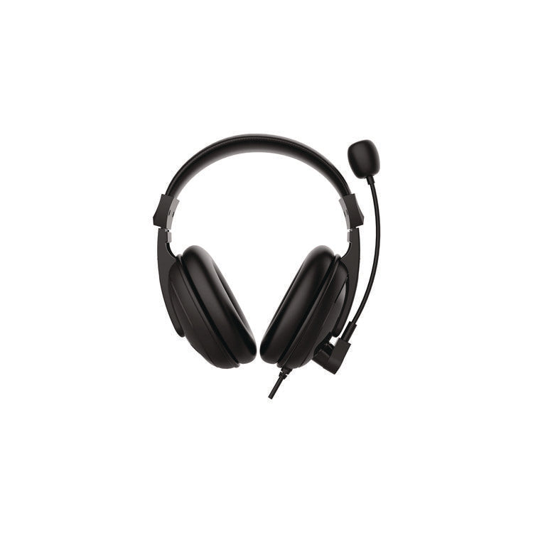 Deluxe Multimedia Stereo USB Headset with Adjustable Boom Microphone, Over the Head, Binaural