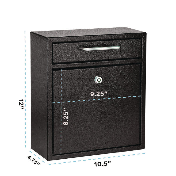 Medium Ultimate Wall Mounted Mail Box, 10.4 x 4.5 x 12, Black
