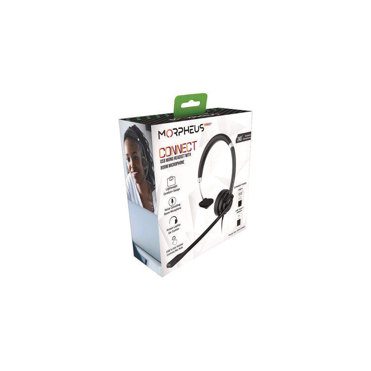 Connect USB Mono Headset with Boom Microphone, Over the Head