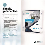 Clear Suction Acrylic Window Sign Holder, 8 x 11, Clear Frame, 2/Pack