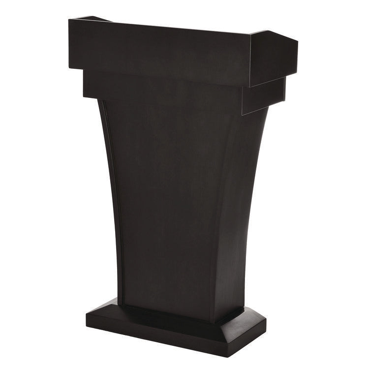 Wood Stand-Up Podium Lectern Speaker Stand with Drawer and Storage Area, 27.55 x 14 x 43.3, Black