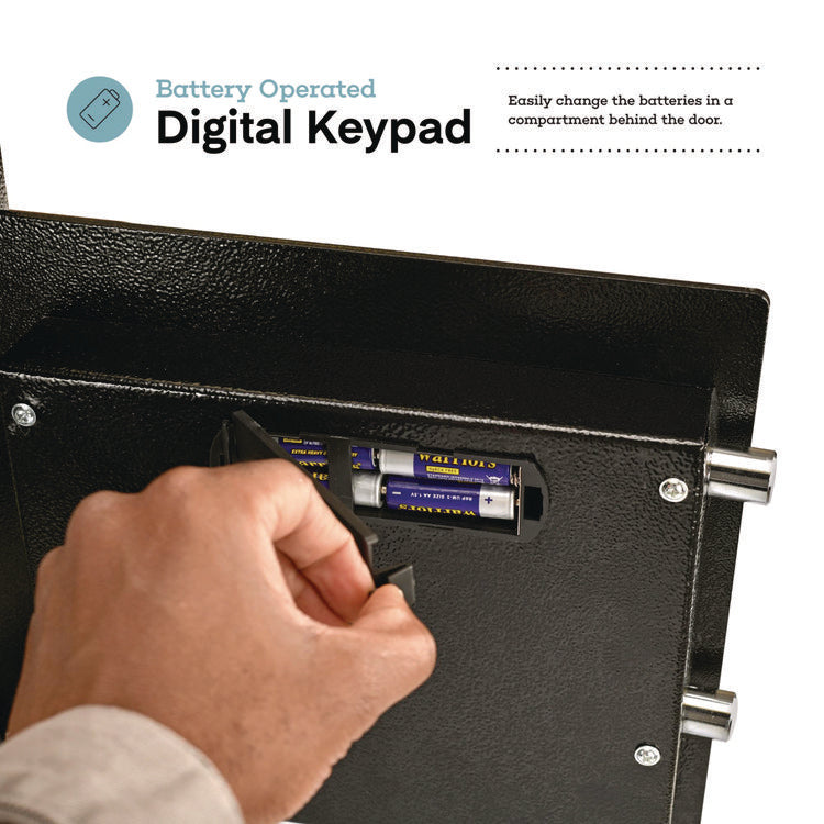 1.1 cu ft Steel Digital Secure Money Deposit Safe with Digital keypad, 15.3 x 13.5 x 19, Black