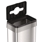 Open Top Trash Bin with Wheels and Color-Coded Lid, 21 gal, Plastic/Stainless Steel, Silver/Black