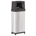 Dual Push Door Trash Can, 24 gal, Stainless Steel, Silver/Black