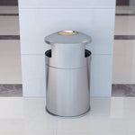 Extra-Large Dual Side-Entry Trash Can, Indoor, 50 gal, Stainless Steel, Silver