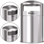 Extra-Large Dual Side-Entry Trash Can, Indoor, 50 gal, Stainless Steel, Silver