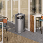 Extra-Large Dual Side-Entry Trash Can, Outdoor, 50 gal, Stainless Steel, Silver
