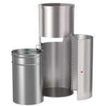 Side-Entry Trash Can with Gym Wipe Dispenser, 9 gal, Stainless Steel, Silver