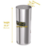 Side-Entry Trash Can with Gym Wipe Dispenser, 9 gal, Stainless Steel, Silver