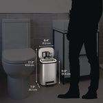 Fire-Resistant Step Pedal Trash Can, 1.3 gal, Plastic/Stainless Steel, Silver