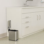Step Pedal Trash Can, 3 gal, Plastic/Stainless Steel, Silver