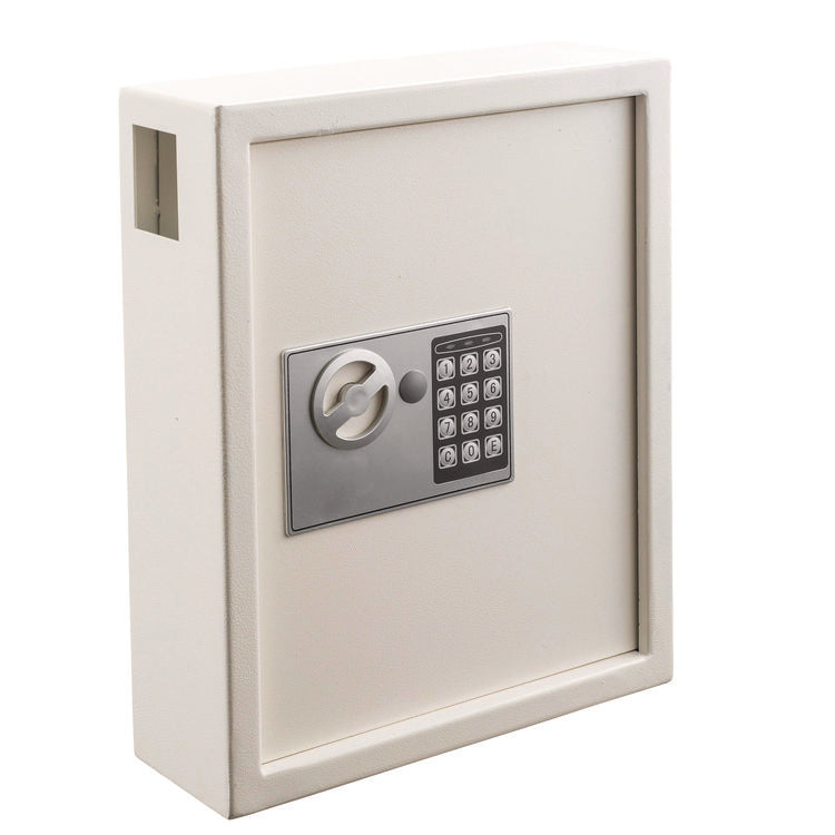 Steel Digital Lock Key Cabinet, 40-Key, 13 x 4 x 14.3, Stainless Steel 304, White