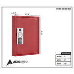 Steel Digital Lock Key Cabinet, 60-Key, 13 x 2.6 x 17, Stainless Steel 304, Red