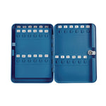 Steel Secure Key Cabinet with Key Lock, 48-Key, 7.1 x 3.1 x 10, Stainless Steel 304, Blue
