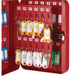 Steel Heavy-Duty Key Cabinet with Combination Lock, 48-Key, 7.1 x 3 x 10, Stainless Steel 304, Red