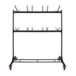 Steel Folding Chair Two-Tier Utility Cart, Metal, 1,000 lb Capacity, 33 x 65 x 68.5, Black