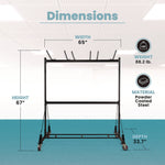 Folding Chair and Table Combo Cart, Metal, 600 lb Capacity, 33.7 x 65 x 67, Black