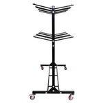 Steel Folding Chair Two-Tier Utility Cart, Metal, 1,000 lb Capacity, 33 x 65 x 68.5, Black