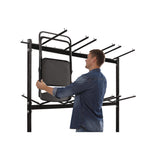 Steel Folding Chair Two-Tier Utility Cart, Metal, 1,000 lb Capacity, 33 x 65 x 68.5, Black