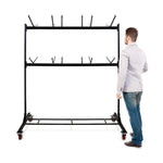 Steel Folding Chair Two-Tier Utility Cart, Metal, 1,000 lb Capacity, 33 x 65 x 68.5, Black