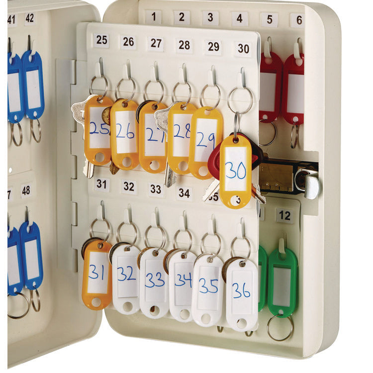 Steel Heavy-Duty Key Cabinet with Combination Lock, 48-Key, 7.1 x 3 x 10, Stainless Steel 304, White