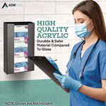 Acrylic Glove Dispenser, Triple Box Capacity, 10.2 x 3.5 x 16.1, Black