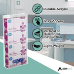 Acrylic Glove Dispenser, Quad Box Capacity, 10.2 x 3.5 x 21.1, Clear