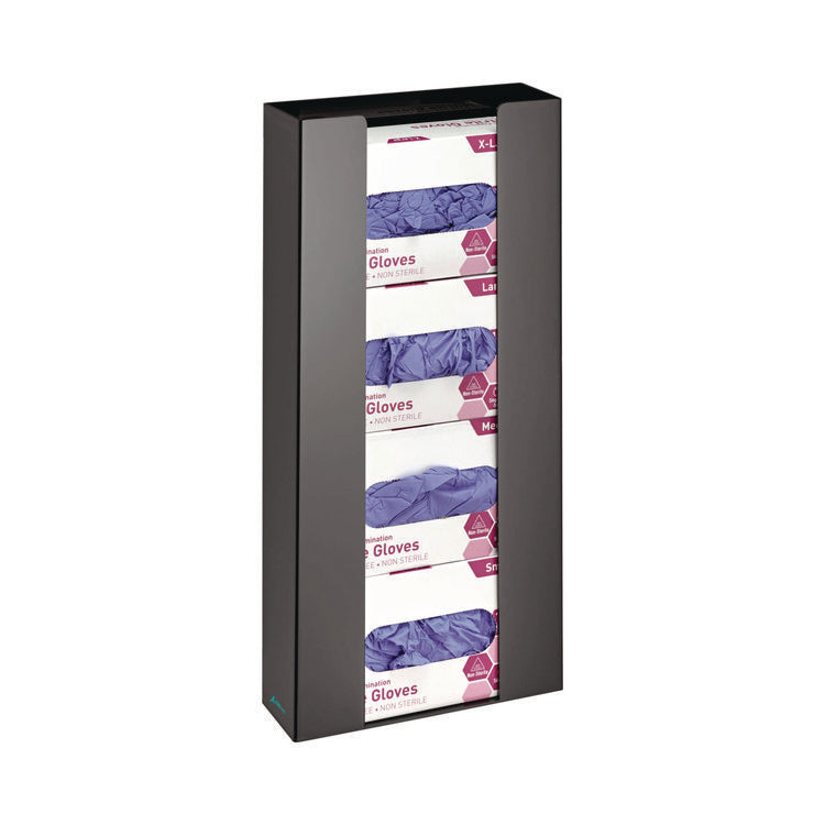 Acrylic Glove Dispenser, Quad Box Capacity, 10.2 x 3.5 x 21.1, Black