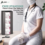 Acrylic Glove Dispenser, Quad Box Capacity, 10.2 x 3.5 x 21.1, Black