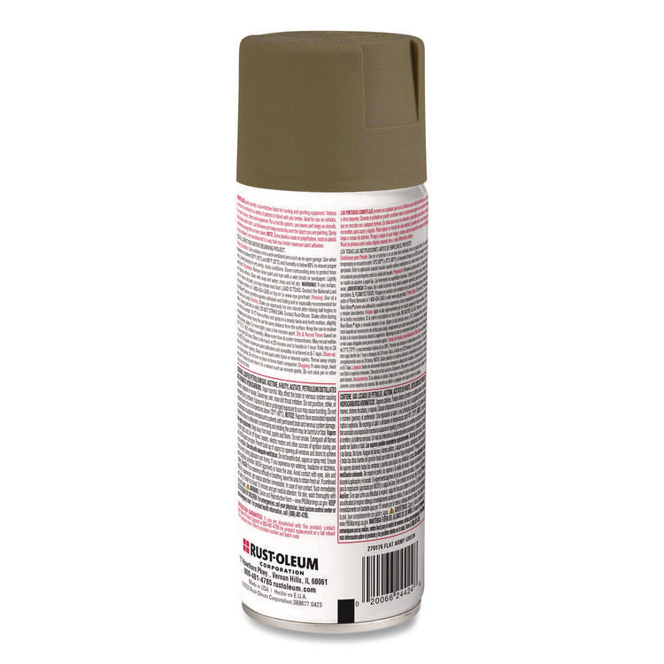 Camouflage Spray Paint, Flat Army Green, 12 oz Aerosol Can