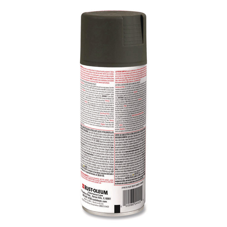 Camouflage Spray Paint, Flat Deep Forest Green, 12 oz Aerosol Can