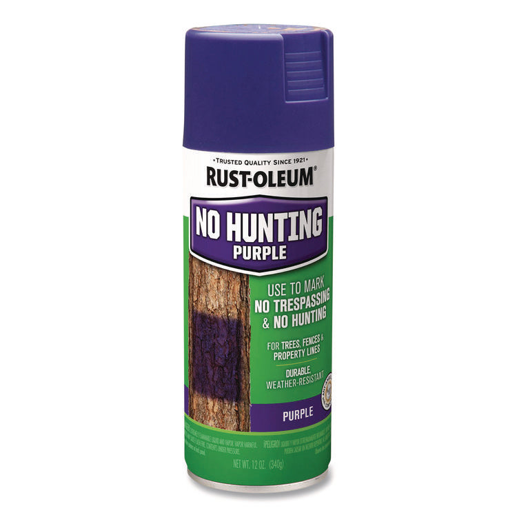 Specialty No Hunting Purple Spray Paint, Flat No Hunting Purple, 12 oz Aerosol Can, 6/Carton