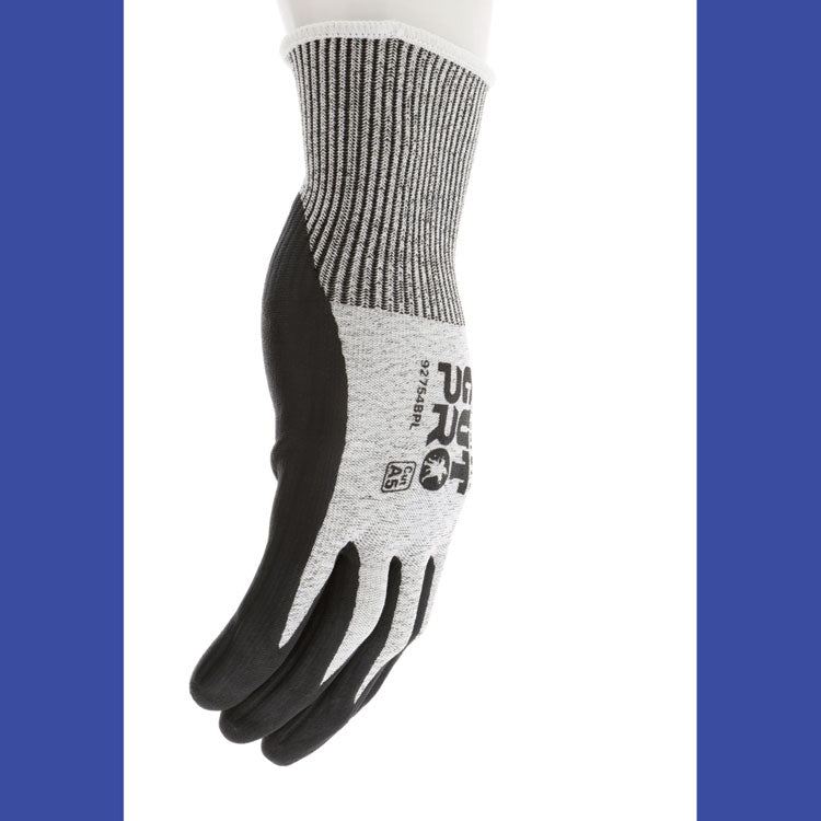 Cut Pro 92754BP Gloves, 10" Long, Medium, Black/Gray, 12 Pairs
