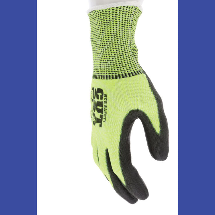 Cut Pro 9277PU Gloves, 10" Long, Large, Black/Lime, 12 Pairs