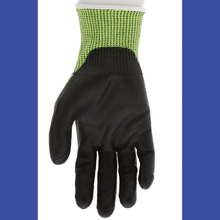 Cut Pro 9277PU Gloves, 10" Long, Large, Black/Lime, 12 Pairs